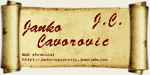 Janko Čavorović vizit kartica